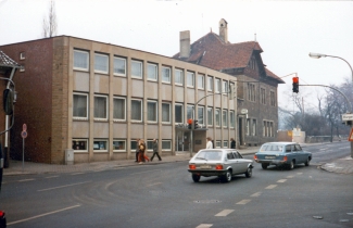 Volksbank und Haus Schedding an der Bahnhofstraße 